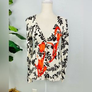 Anthropologie Sparrow Single Button Plum Blossom Floral Long Sleeve Cardigan XS